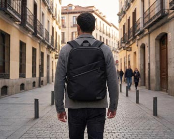 Donau Travel Rugzak Madrid, 14 L, 15,6 Inch, Zwart
