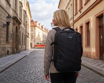 Donau Travel Rugzak Prague, 32 L, 17 Inch, Zwart