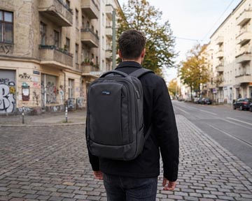 Donau Travel Rugzak Berlin, 16 L, 15,6 Inch, Zwart