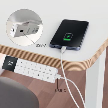 Leitz Ergo Zit/Sta bureau, ft blad 140 x 80 cm, elektrisch, op voet