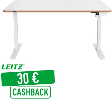 Leitz Ergo Zit/Sta bureau, ft blad 140 x 80 cm, elektrisch, op voet