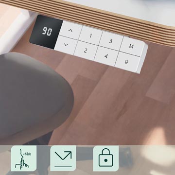 Leitz Ergo Zit/Sta bureau, ft blad 120 x 70 cm, elektrisch, op voet