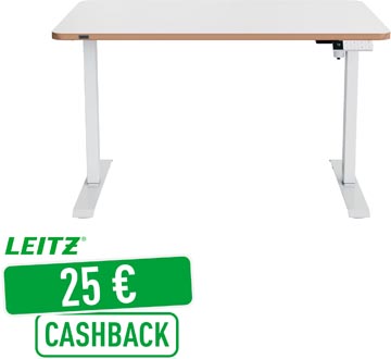 Leitz Ergo Zit/Sta bureau, ft blad 120 x 70 cm, elektrisch, op voet