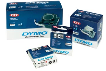 Dymo D1 Tape (6Mmx7M, Zwart/Transparant)