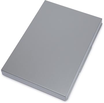 MAULassist klembordkoffer aluminium A4 staand, draait linksom open (zijkant)