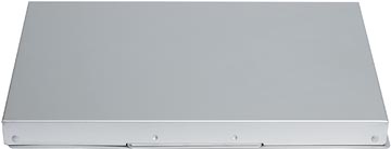 MAULassist klembordkoffer aluminium A4 staand, draait linksom open (zijkant)