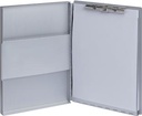 MAULassist klembordkoffer aluminium A4 staand, draait linksom open (zijkant)