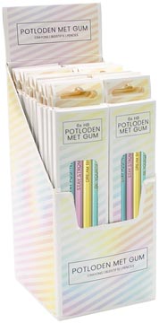 pastel potloden met gum 6st