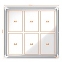 Buitenvitrine Draaideur 6Xa4 Metaal, 70X66X4.3Cm