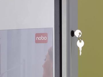 Nobo Premium Plus Magnetische Binnenvitrine Draaideur Slot 4X A4 Metaal
