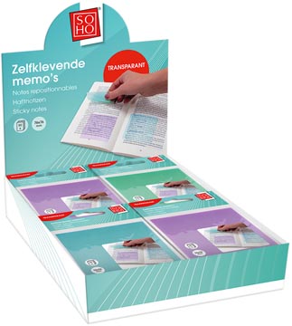 memo transparant 50st / 76x76mm 3ass