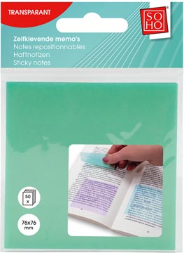 memo transparant 50st / 76x76mm 3ass