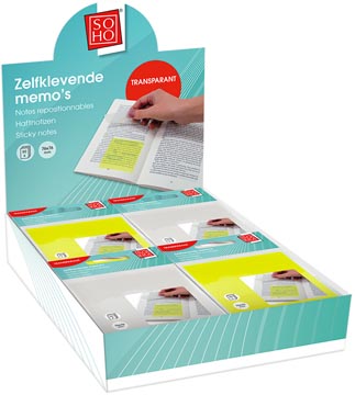 memo transparant 50st / 76x76mm 2ass