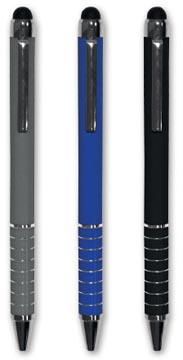 balpen stylus blauw/zwart/grijs