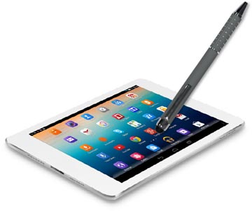 balpen stylus blauw/zwart/grijs