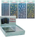 stickers kerst goud-zilver 4ass