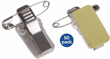Zelfklevende Badgeclip + Speld 50 Stuks