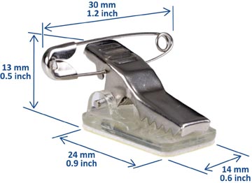 Zelfklevende Badgeclip + Speld 50 Stuks