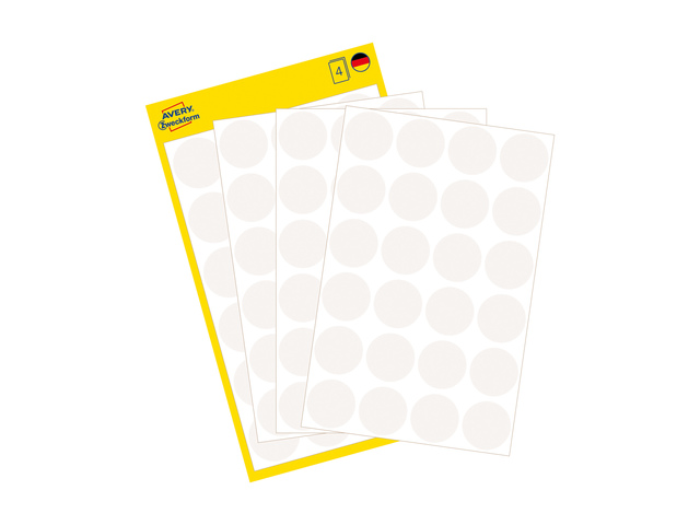 ETIKETTEN ROND (WIT, 96st, 18)