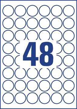 ZWECK.960ETIKET A4/48 ROND 30MM WEERSBESTENDIG