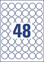 ZWECK.960ETIKET A4/48 ROND 30MM WEERSBESTENDIG