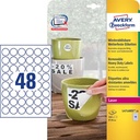ZWECK.960ETIKET A4/48 ROND 30MM WEERSBESTENDIG