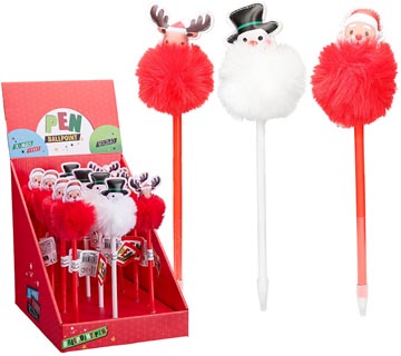 pompom pen noel stylo bille