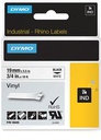 dymo rhino vinyltape 19 mm, zwart op wit