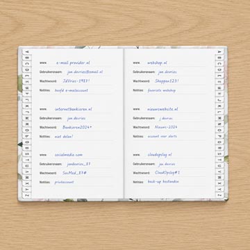carnet mot passe nature 11x15
