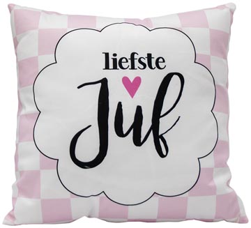 coussin 35x35cm juf-meester
