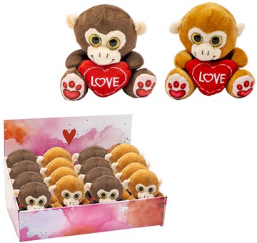 singe 12 cm love avec coeur
