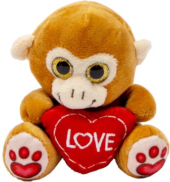 singe 12 cm love avec coeur