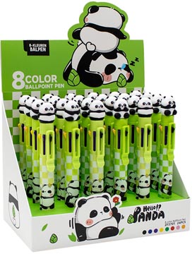 panda stylo bille 8 couleurs