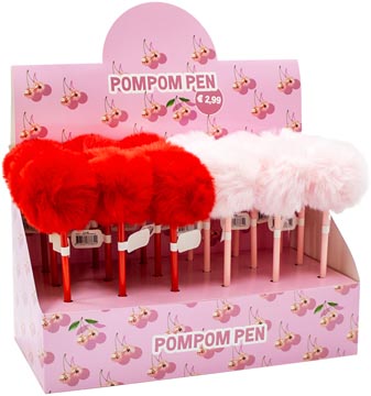 cherry stylo bille pompon