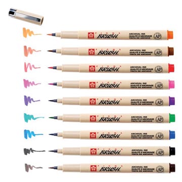 PIGMA BRUSH ETUI 9 KLEUREN