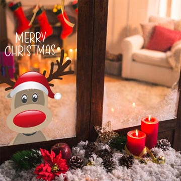 deco fenetre noel 30x37cm 2f