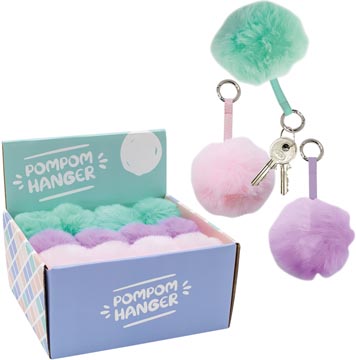 mila pastel porte-cles pompon