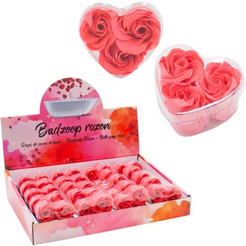 savon de bain roses 3 pieces