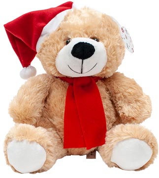 ours de noel avec bonnet 30cm