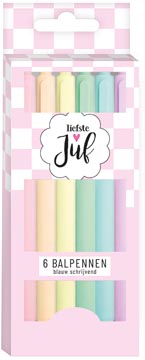 stylo 6x juf-bedankt bleu