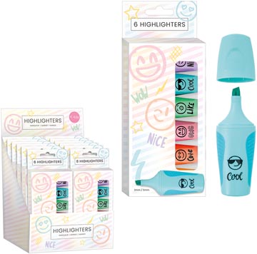 surligneur happy pastel 6x