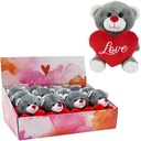ours coeur love grijs 12cm