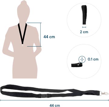 europel cordon de badge noir