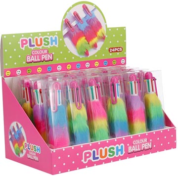 stylo 5coul plush arc-en-ciel
