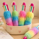 stylo 5coul plush arc-en-ciel