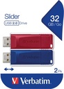 VERBATIM SLIDER USB 32GB PK2