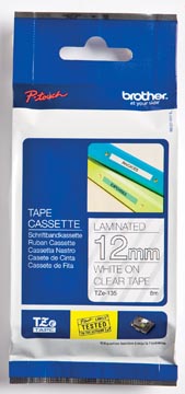 BROTHER TAPE TZE 12MM WT/TRANS