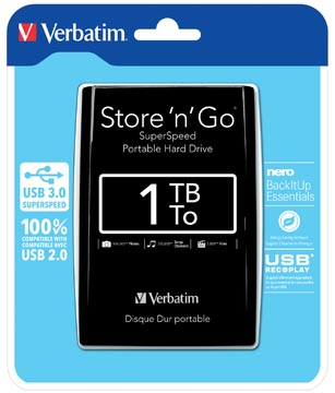 VERBATIM HDD3 1TB ZWART
