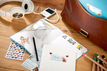 SCHOOLETIKET BLAUW 9ST