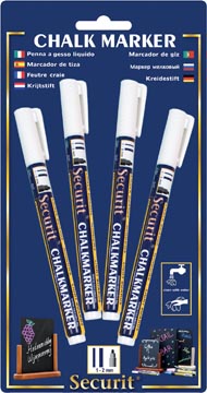 SECURIT KRIJTMARKER S WIT 4X